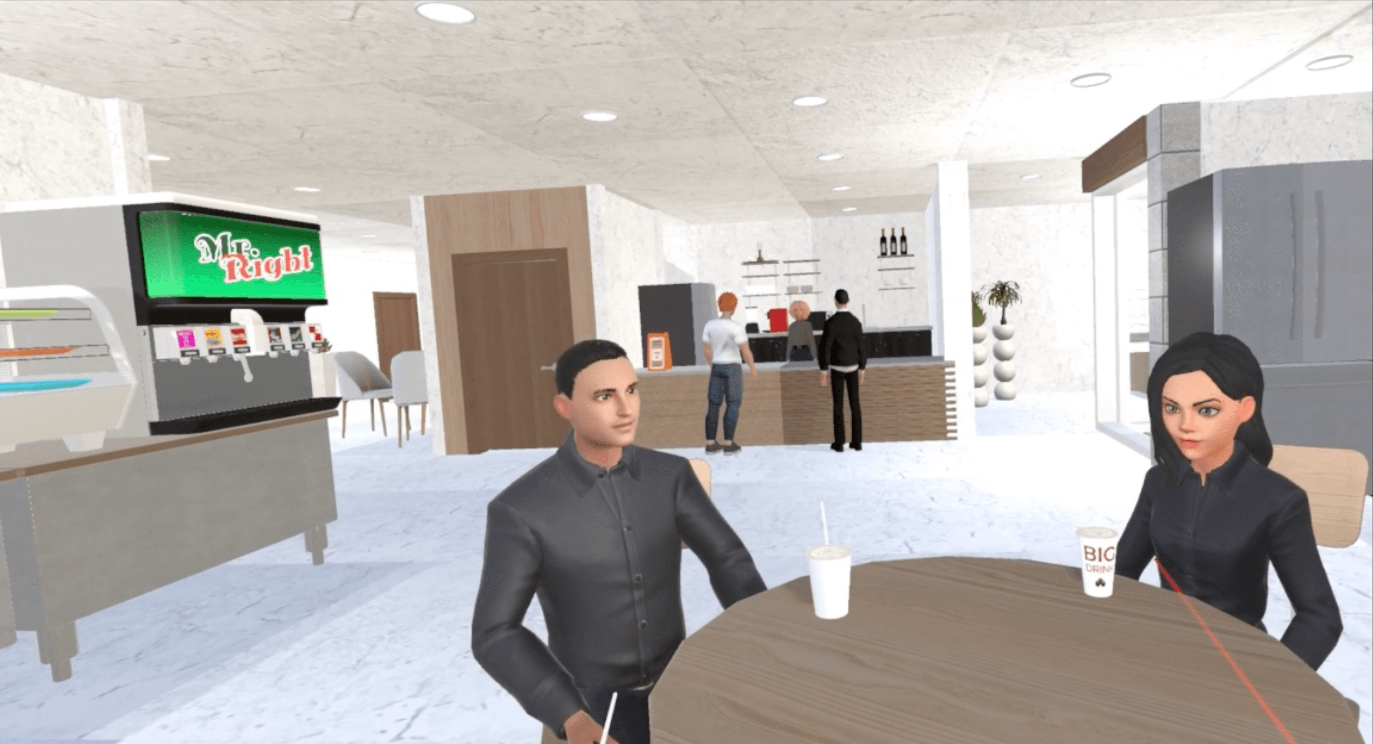 AI-driven virtual reality workplace training scenario